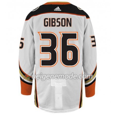 Herren Eishockey Anaheim Ducks Trikot JOHN GIBSON 36 Adidas Weiß Authentic